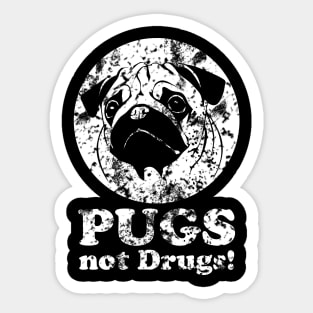 Pugs Not Drugs For Gift Dog Lover Sticker